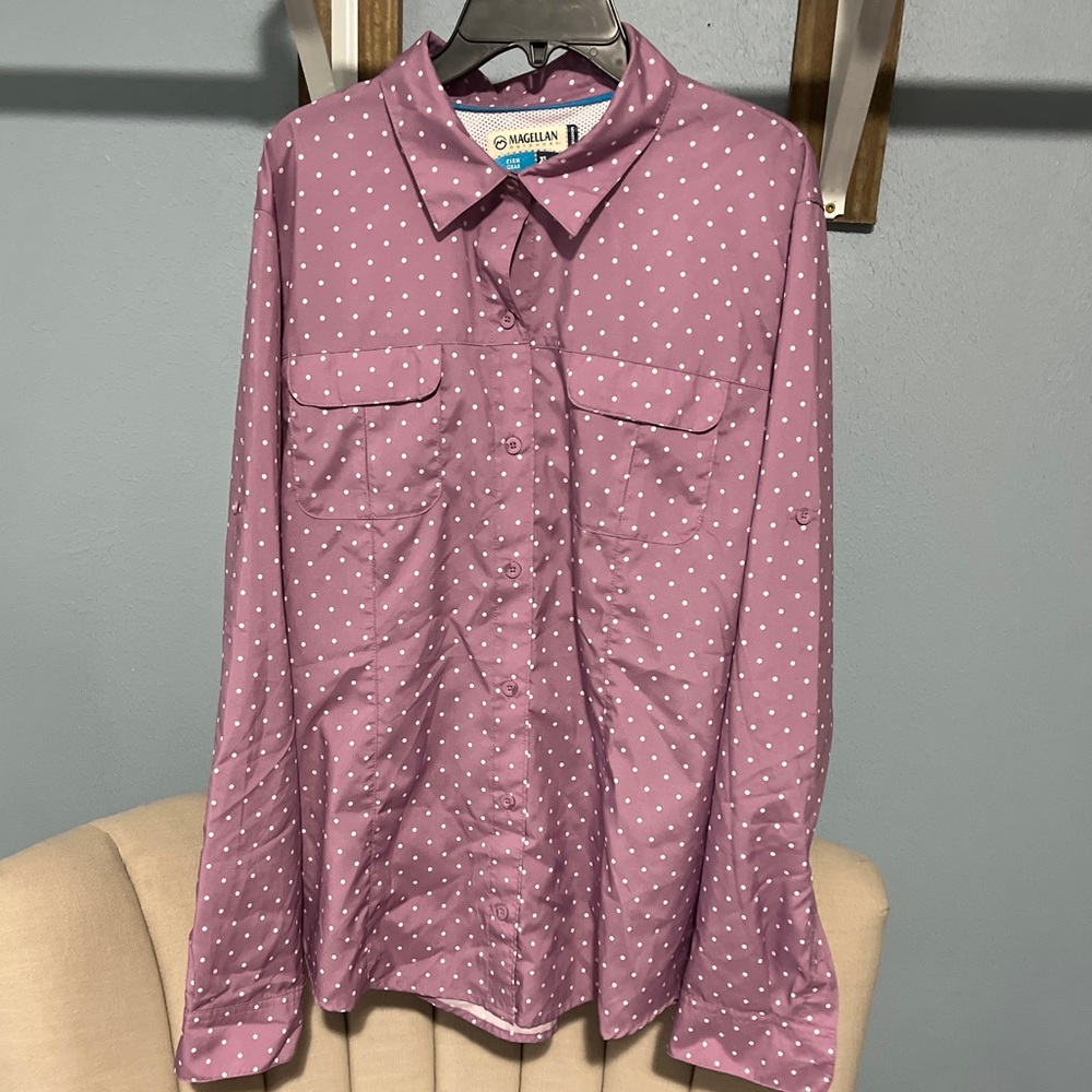 Magellan Vented Moisture Wicking Angler Fit Fishing Long Sleeve Shirt Size XL